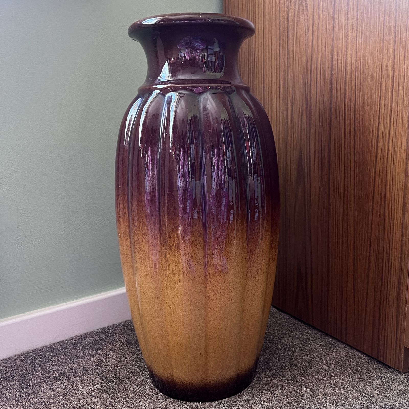West German Scheurich Keramik Floor Vase Mid Century Modern