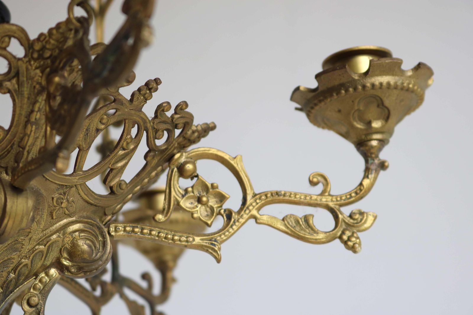 Godslamp / Kerkkandelaar Messing Begin 20e Eeuw Sanctuariumlamp Art Nouveau photo Verlichting