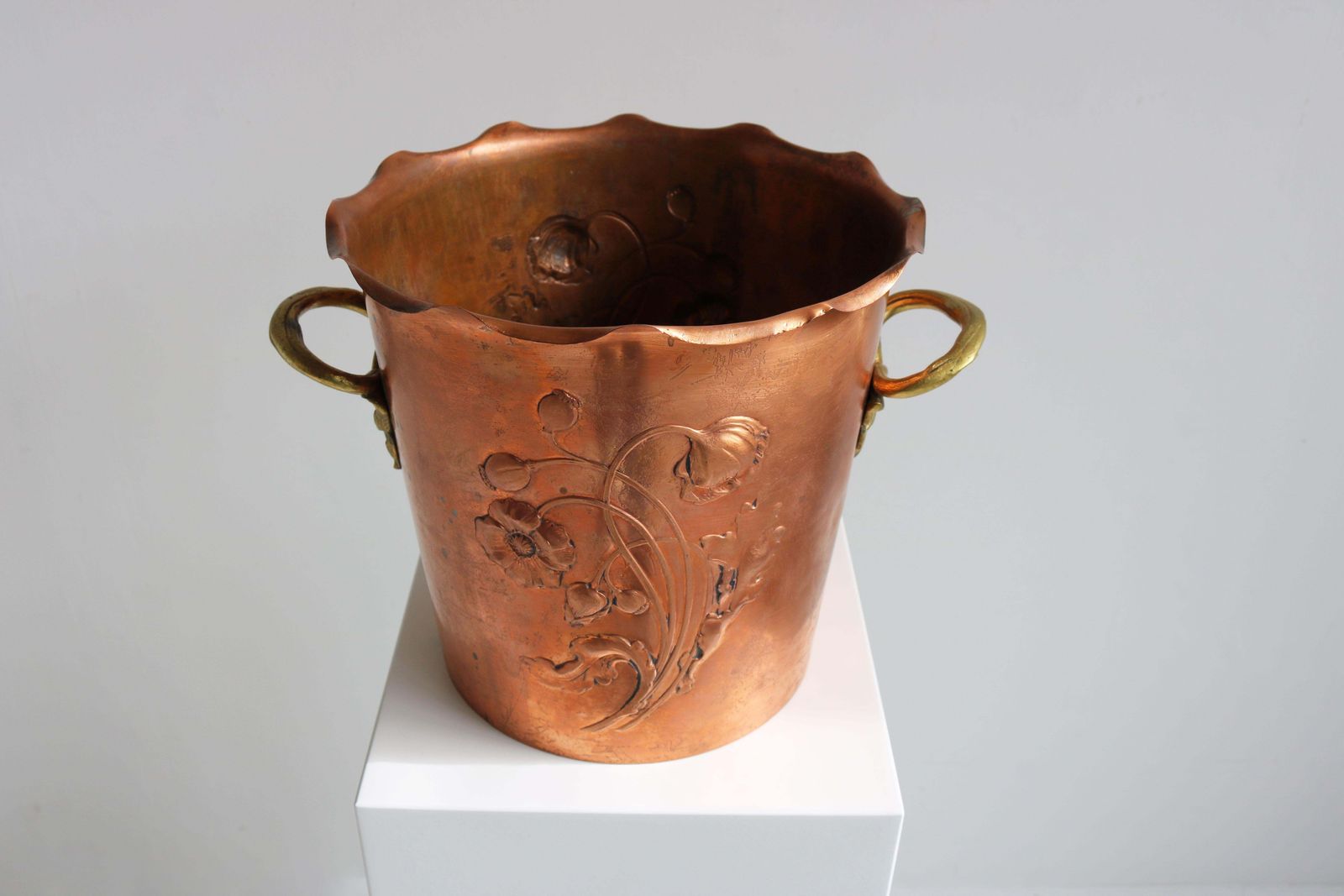 Home Decor Antique Wmf Art Nouveau Wine Cooler Champagne Holder Ice Bucket Copper Brass 20s photo