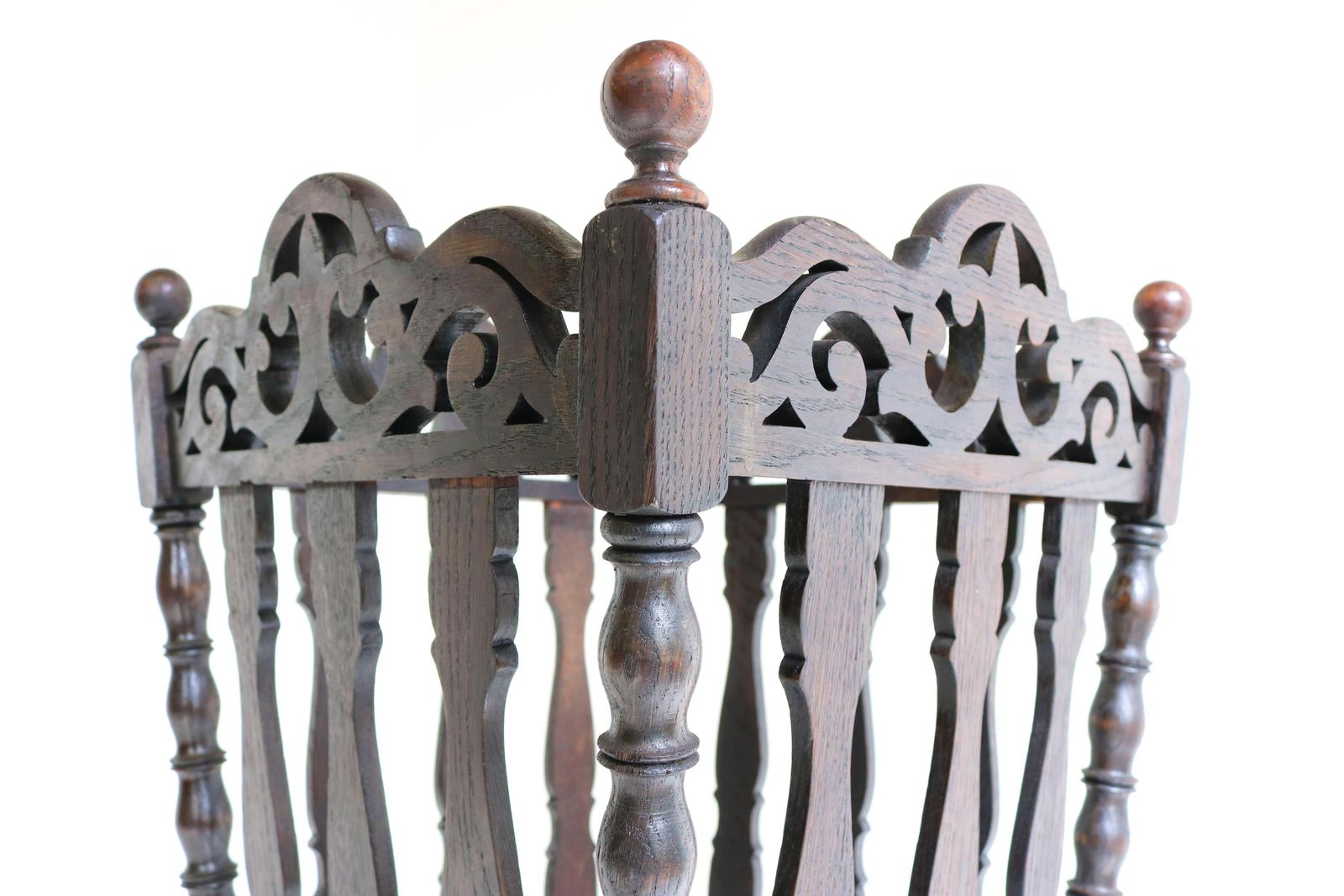 Early 20th Century French Oakwood Umbrella Cane Stick Hall Stand, Drip Tray photo for sale
