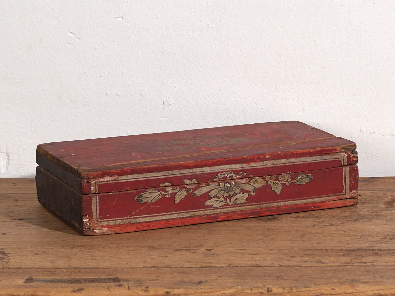 Antique Box With Red Patina (C.1900) #4 photo furniture