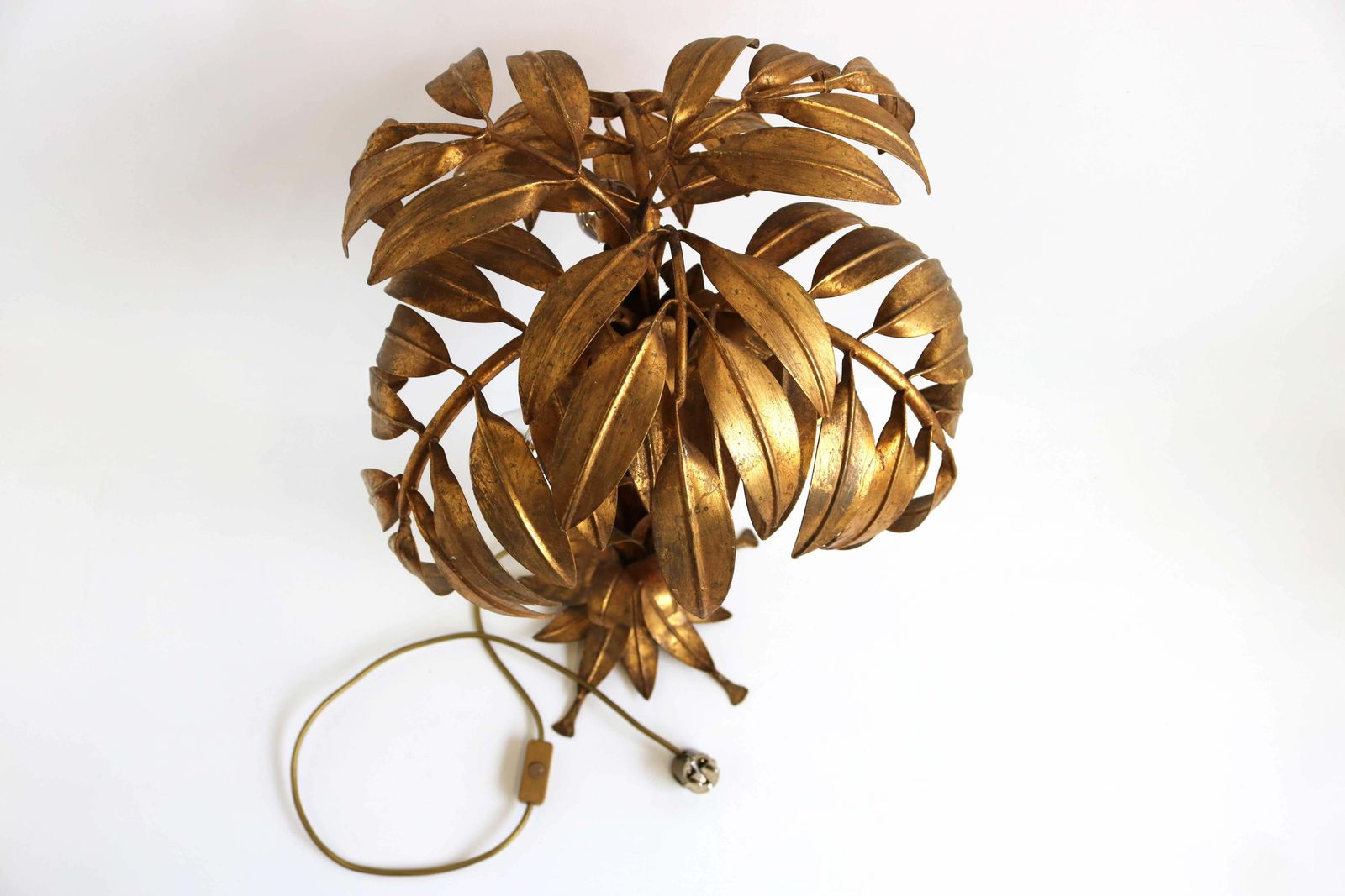 Lighting Stunning Gilt Palm Tree Table Lamp By Hans Kögl, 1970s Design Hollywood Regency photo