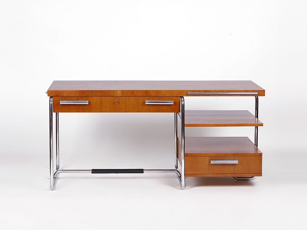 Rare Executive Tubular Steel Desk By Mücke Melder, 1930s