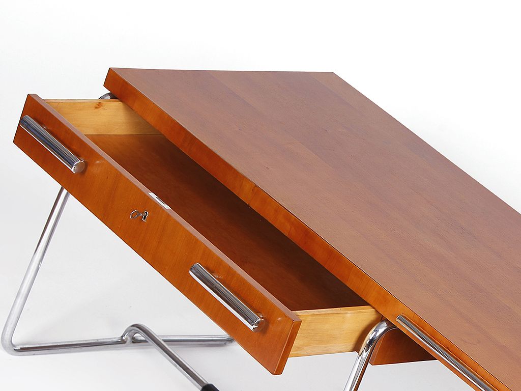 Rare Executive Tubular Steel Desk By Mücke Melder, 1930s photo Furniture
