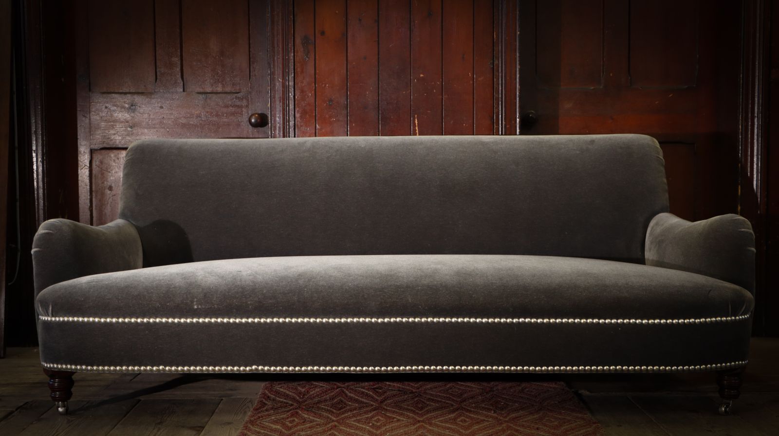 George Smith Jules Sofa 2 Seater With Fixed Seat Charcoal Grey Mohair Rrp £10500 photo for sale