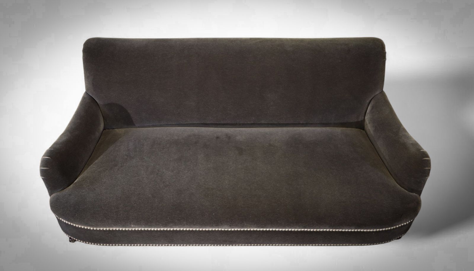 George Smith Jules Sofa 2 Seater With Fixed Seat Charcoal Grey Mohair Rrp £10500 photo Furniture