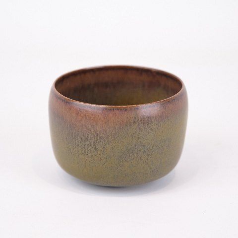 Small Bowl   Model No. 25   Brownish Glass & Stoneware   Eva Staehr Nielsen   Saxbo Denmark   1960s