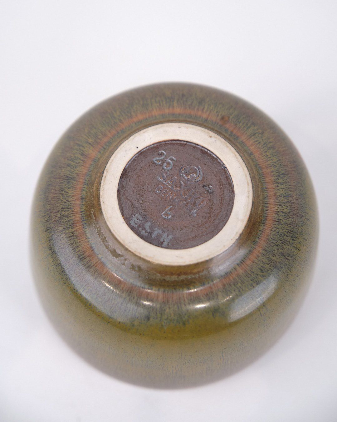 Small Bowl   Model No. 25   Brownish Glass & Stoneware   Eva Staehr Nielsen   Saxbo Denmark   1960s photo buy