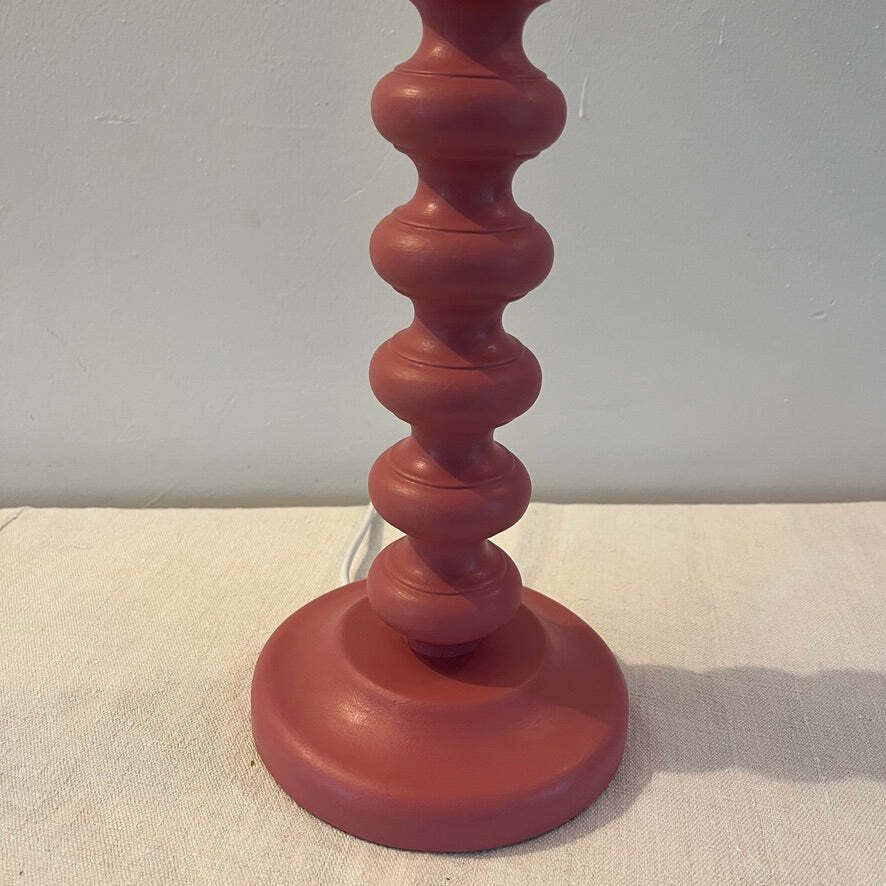 William Morris Inspired Lampshade With A Pink Bobble Base photo Lighting