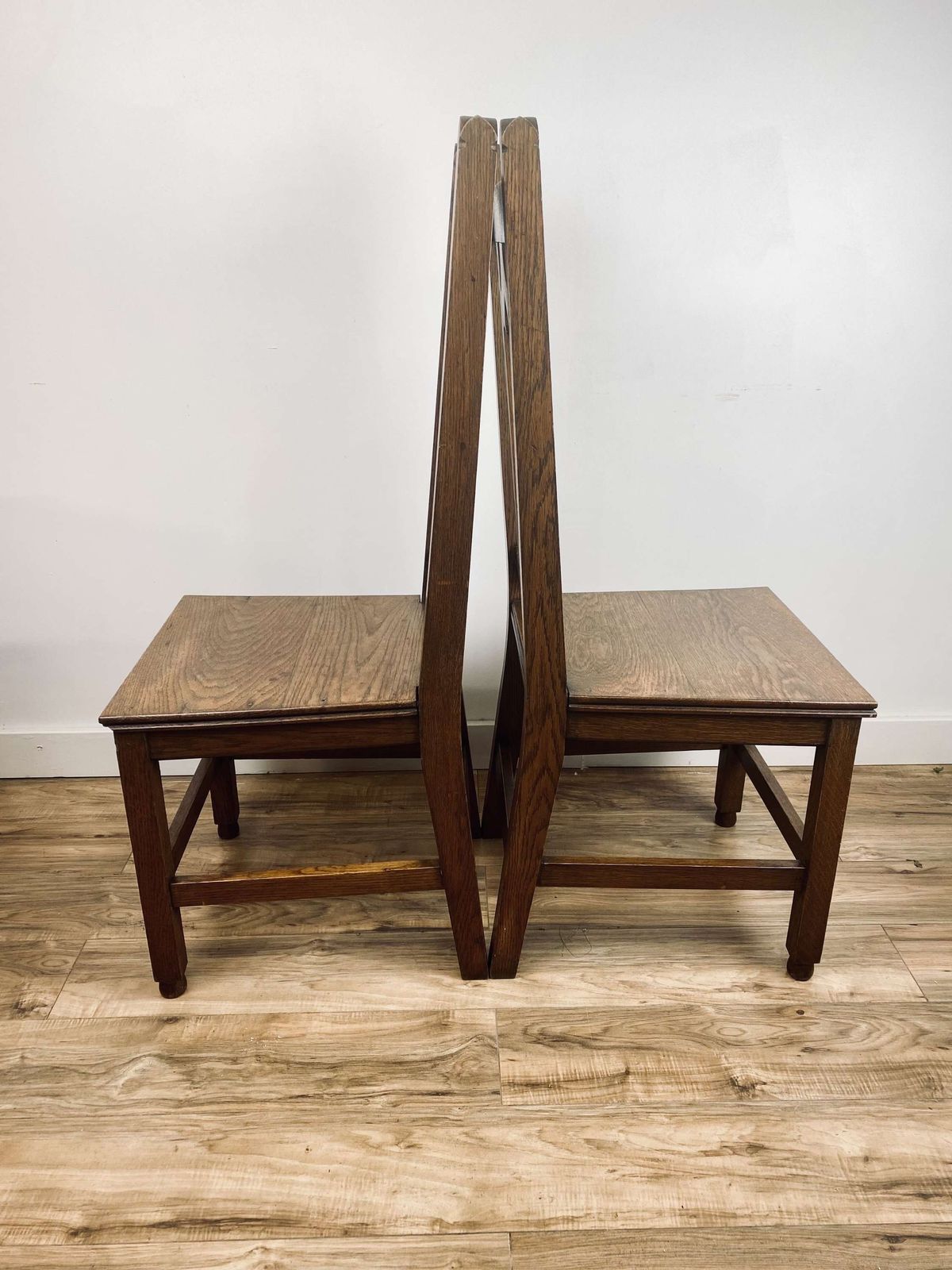 Pair Of Gothic Revival Oak Hall Chairs photo furniture