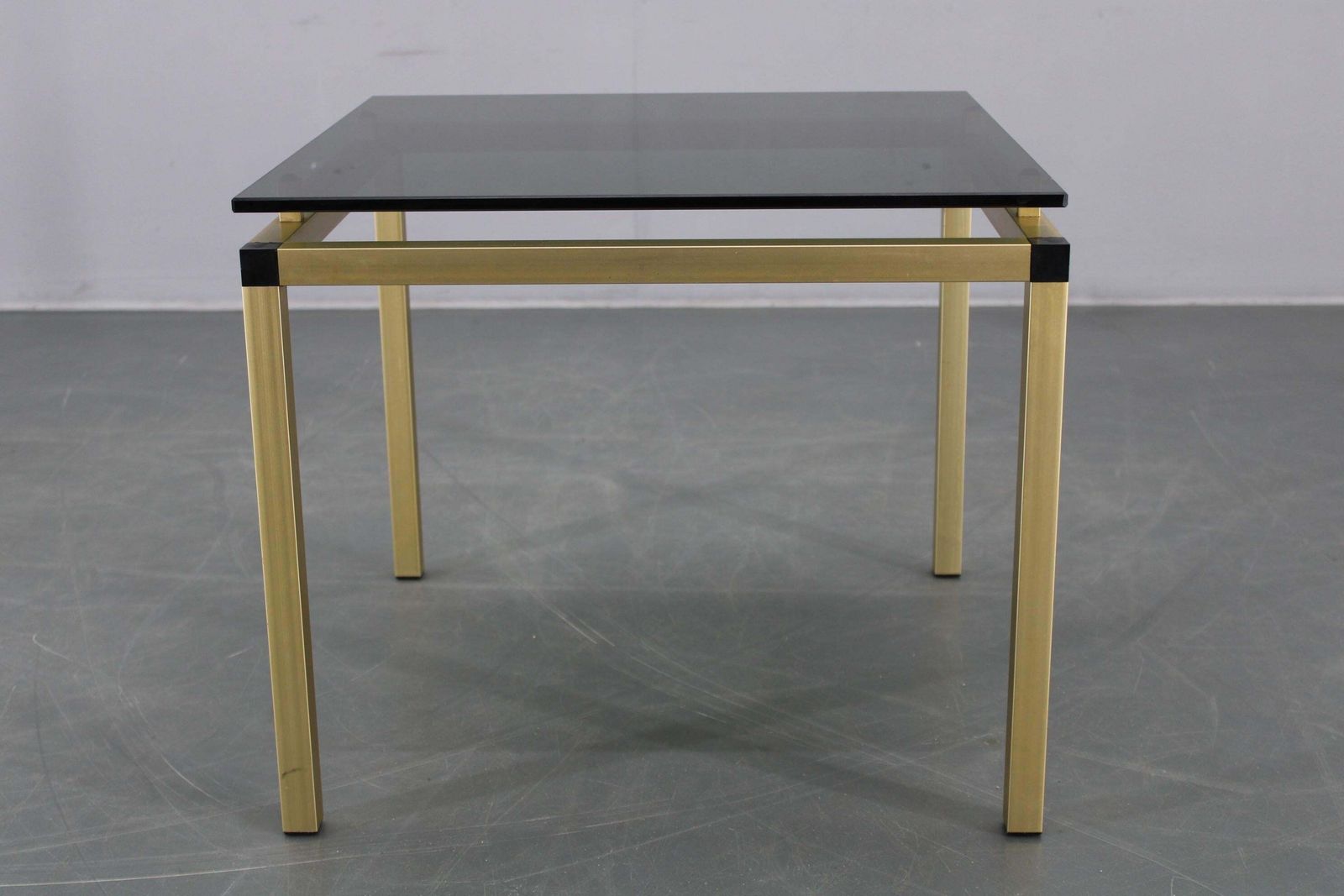 1970s Italian Brass Finish Coffee Table With Smoked Glass Top photo furniture