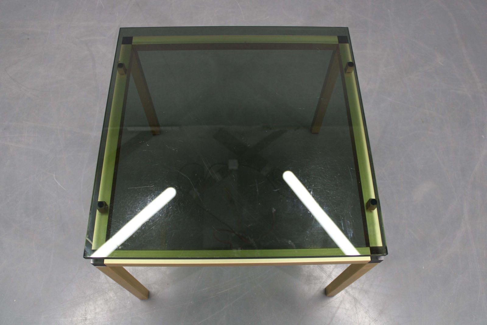 1970s Italian Brass Finish Coffee Table With Smoked Glass Top photo Furniture