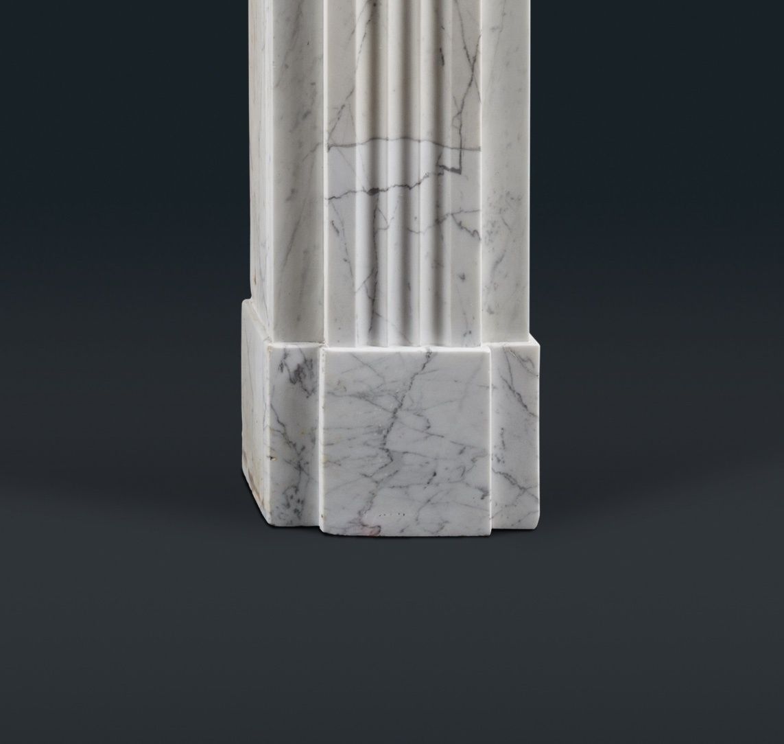 Georgian Carrara Marble Fluted Fireplace Surround photo for sale