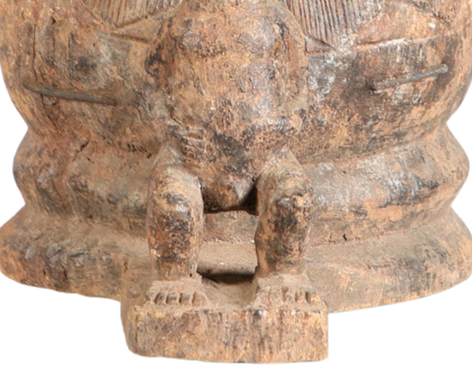 Rare Baule Mouse Oracle Box (Gnamien Kpan) Ivory Coast, Mid 20th Century Carving photo vintage