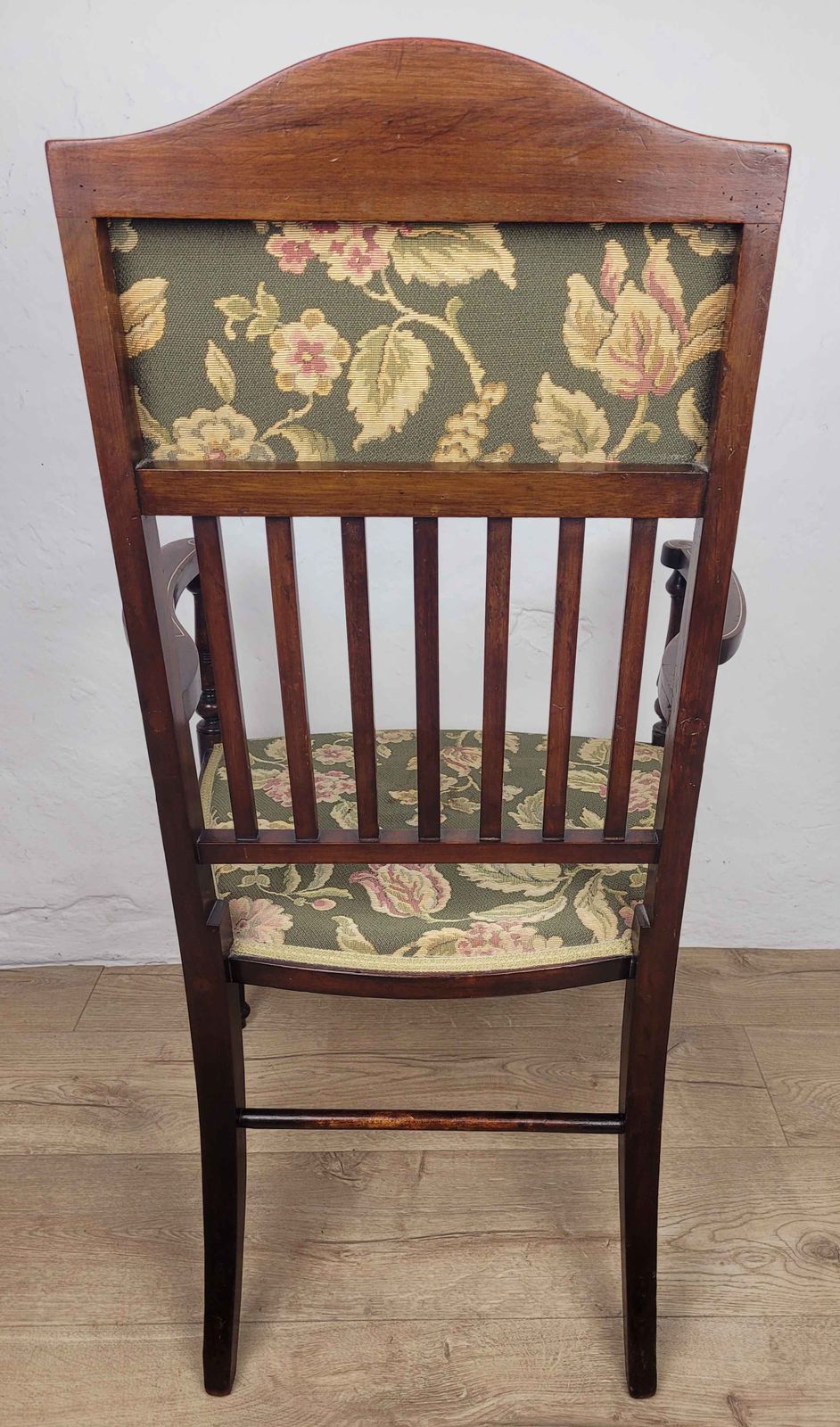 photo vinterior Edwardian Armchair Inlaid Floral Upholstery English 1900s Postage Available