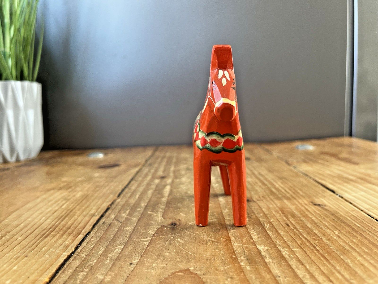 4" Vintage Red 60's Swedish Erik Pell Folk Art Dala Horse Dalahemslojd Dalahast photo for sale