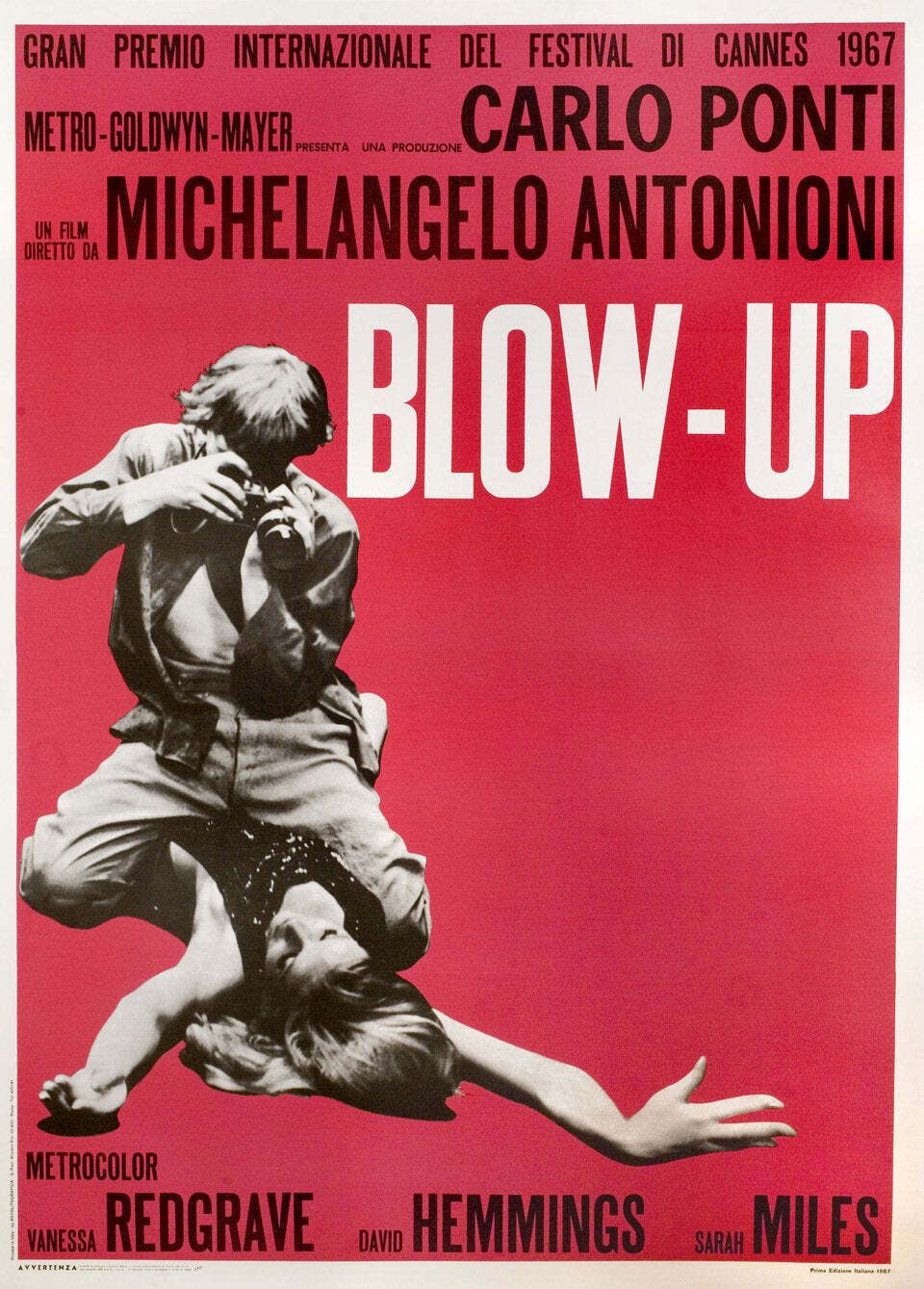 Original Blow Up R1970 Italian Due Fogli Poster