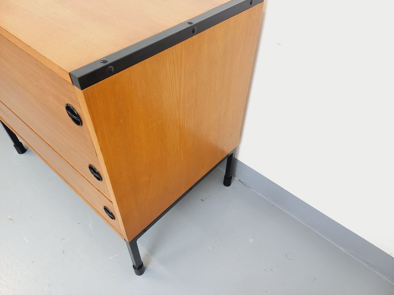 Arp Minvielle Sideboard By Guariche Mortier Motte In Ash And Black Metal photo vintage
