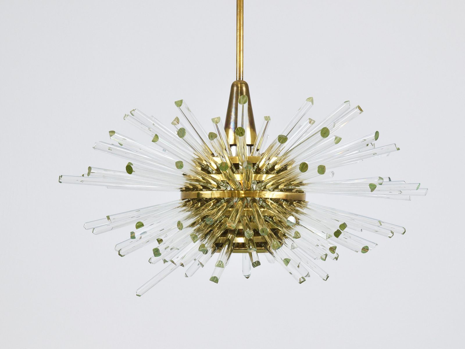 Bakalowits Miracle Sputnik Brass Chandelier With Crystal Glass Rods, 1960s photo for sale