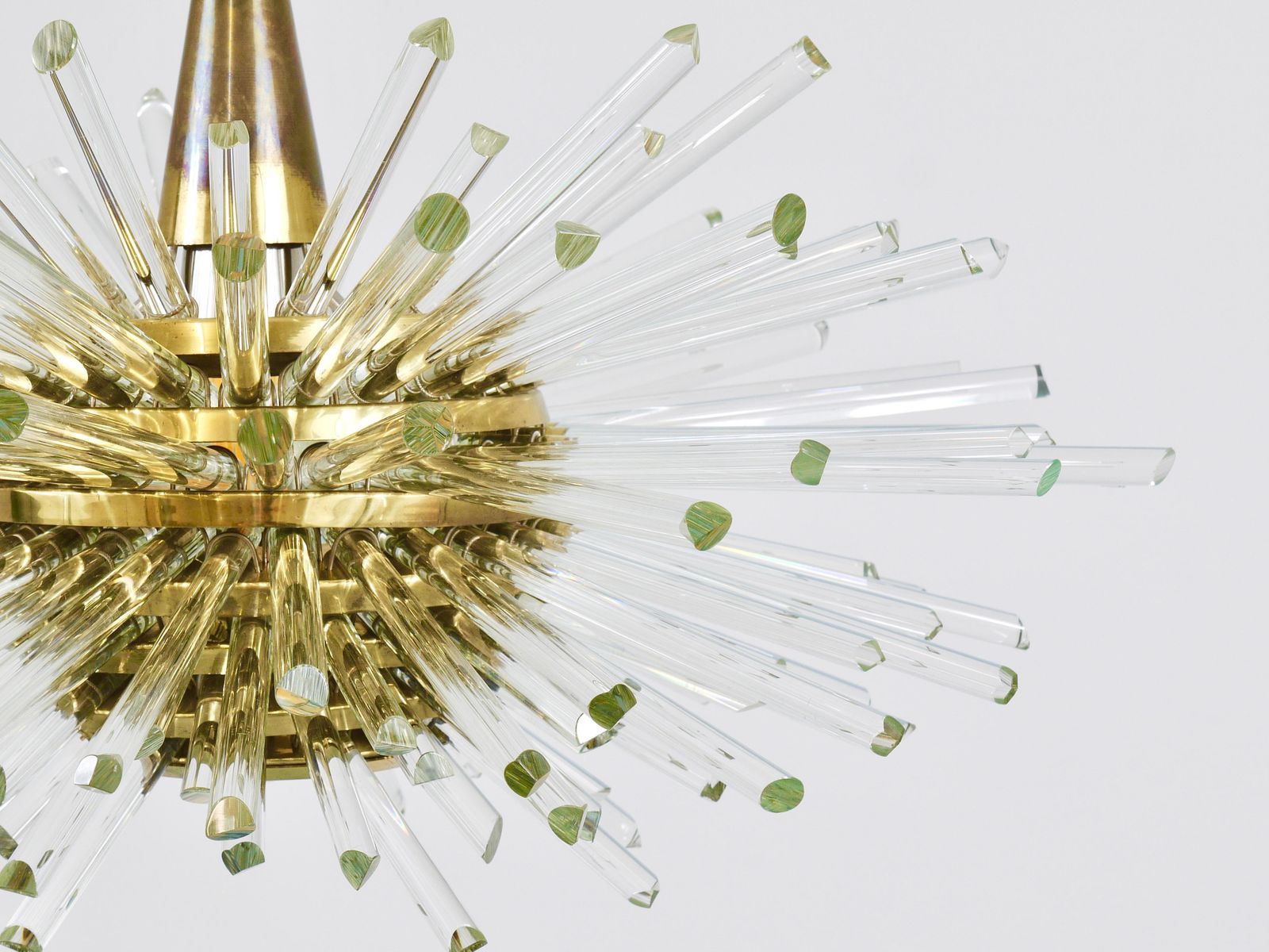Bakalowits Miracle Sputnik Brass Chandelier With Crystal Glass Rods, 1960s photo vinterior
