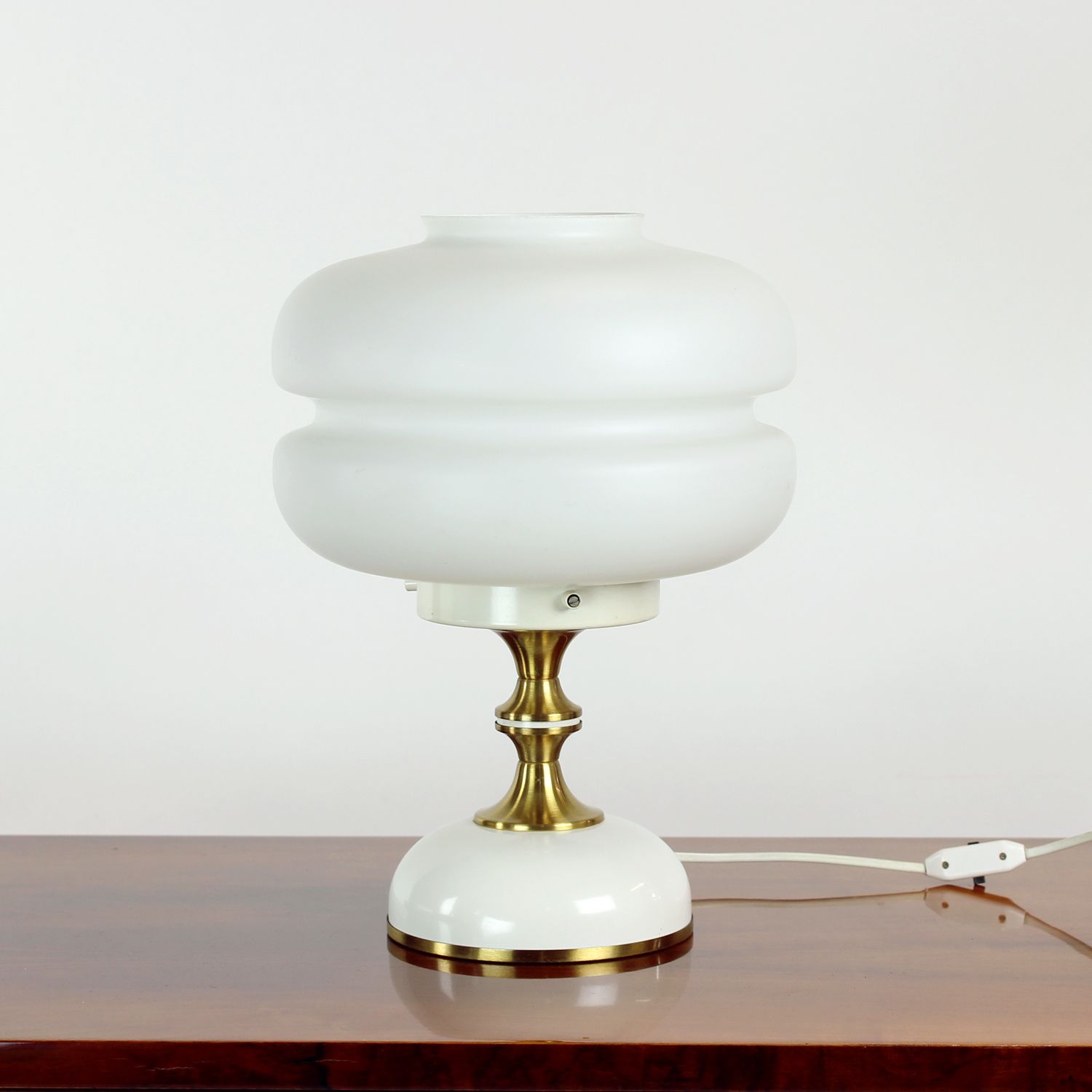 Space Age Table Lamp In Metal & Glass By Napako, Czechoslovakia 1970s photo for sale
