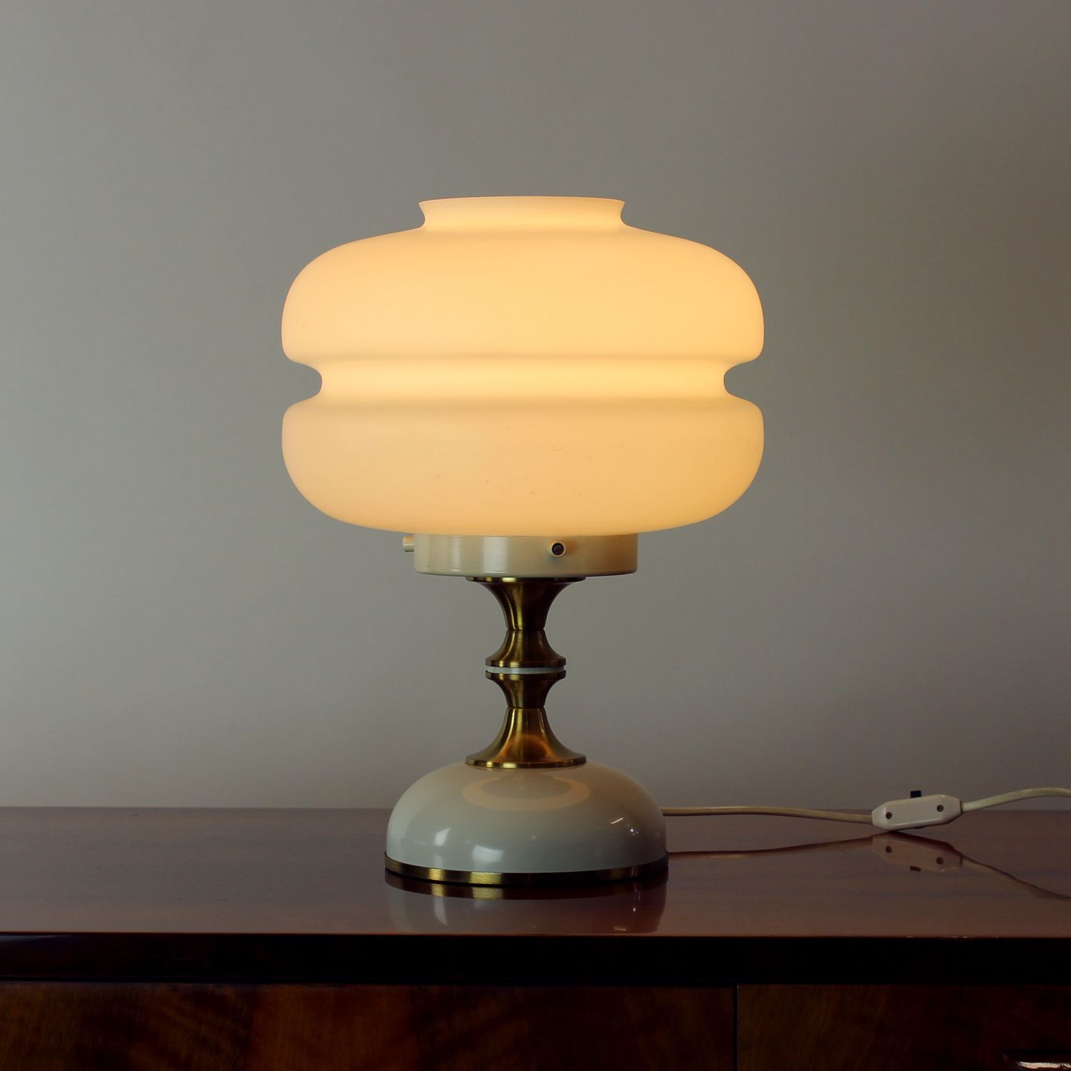 Space Age Table Lamp In Metal & Glass By Napako, Czechoslovakia 1970s