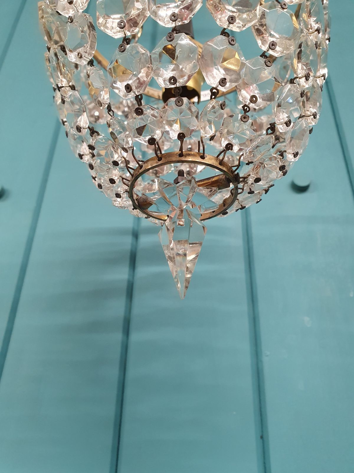 Early 20th Century Basket Chandelier 6" photo Lighting