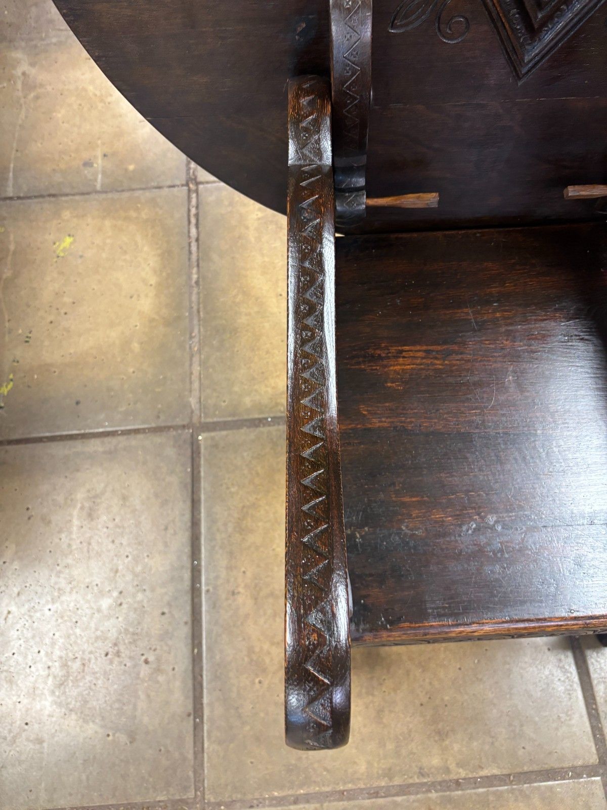Antique Carved Oak Monks Chair/ Seat Metamorphic Chair Table photo buy