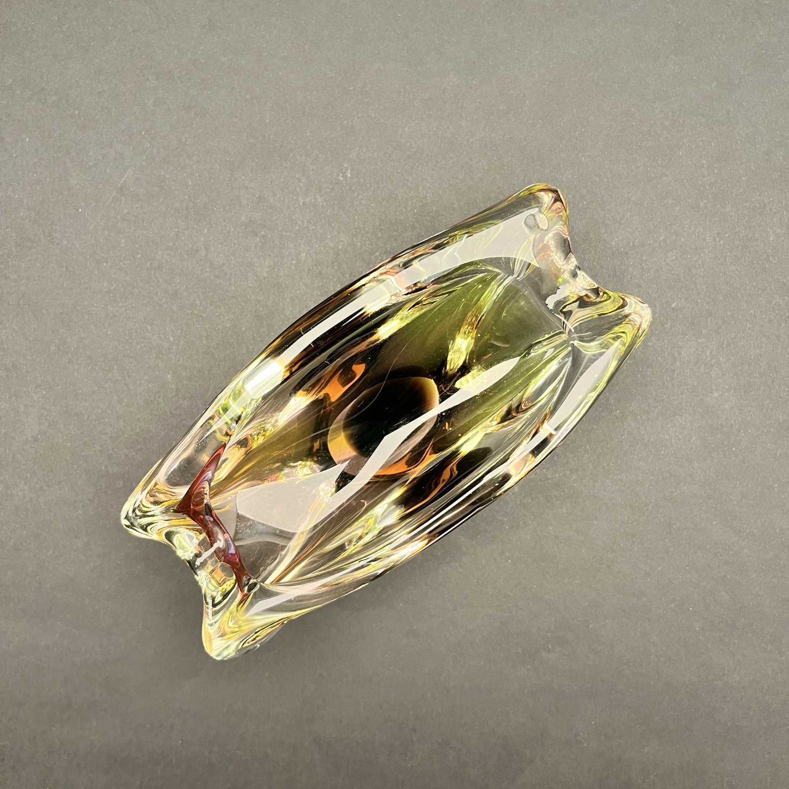 Art Glass Ashtray Attributed To Josef Rozinek For Novy Bor, 1960s photo for sale