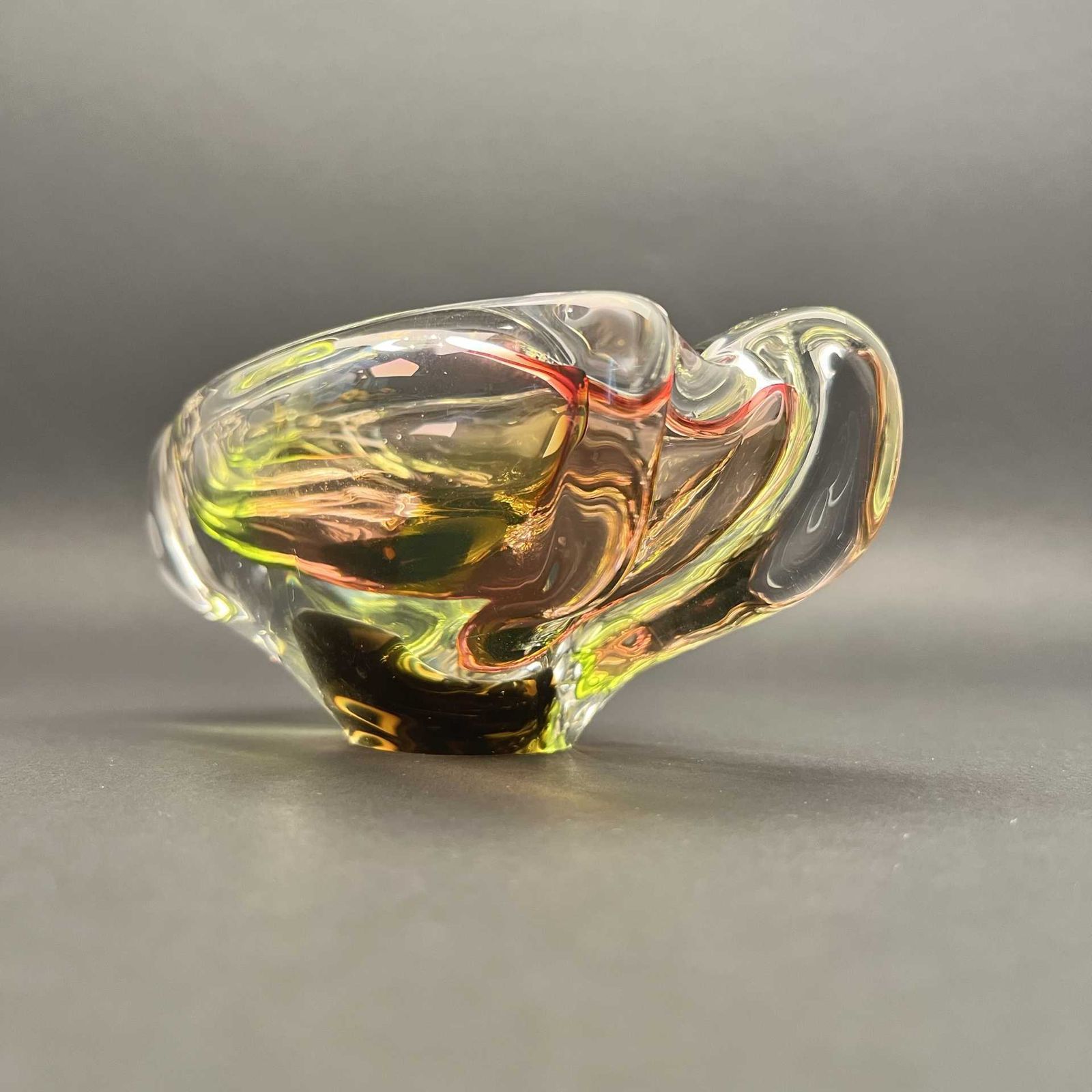 Art Glass Ashtray Attributed To Josef Rozinek For Novy Bor, 1960s photo vinterior