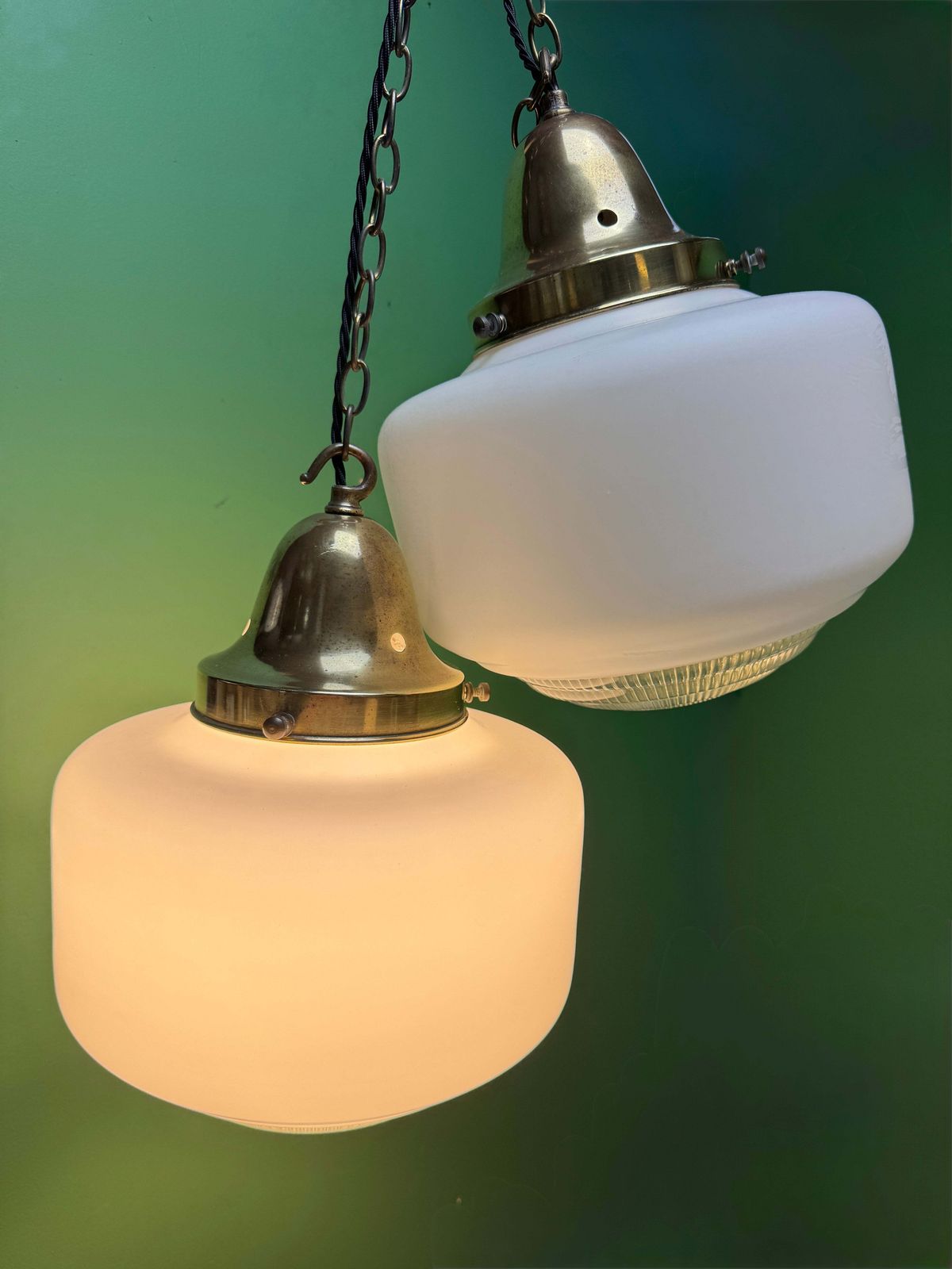 1930s Opaline Pendant Lights With Original Diffusers photo furniture