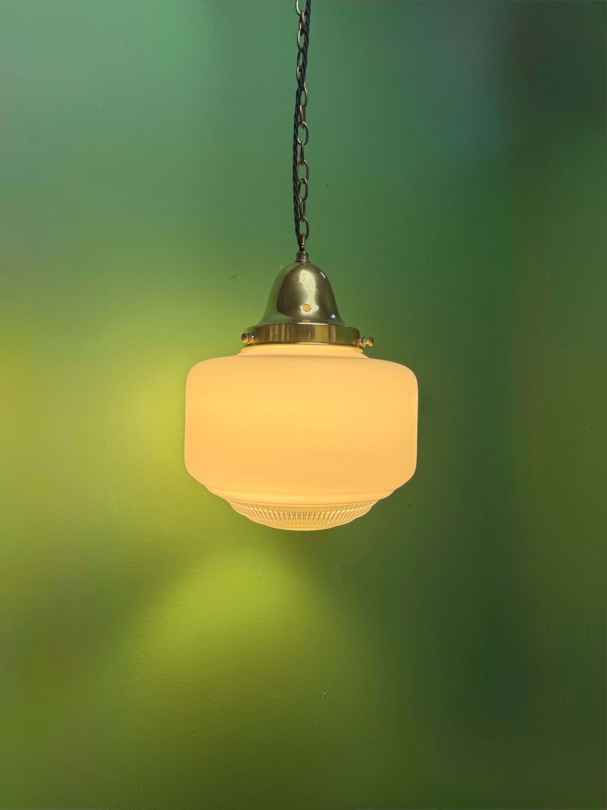 1930s Opaline Pendant Lights With Original Diffusers photo Lighting