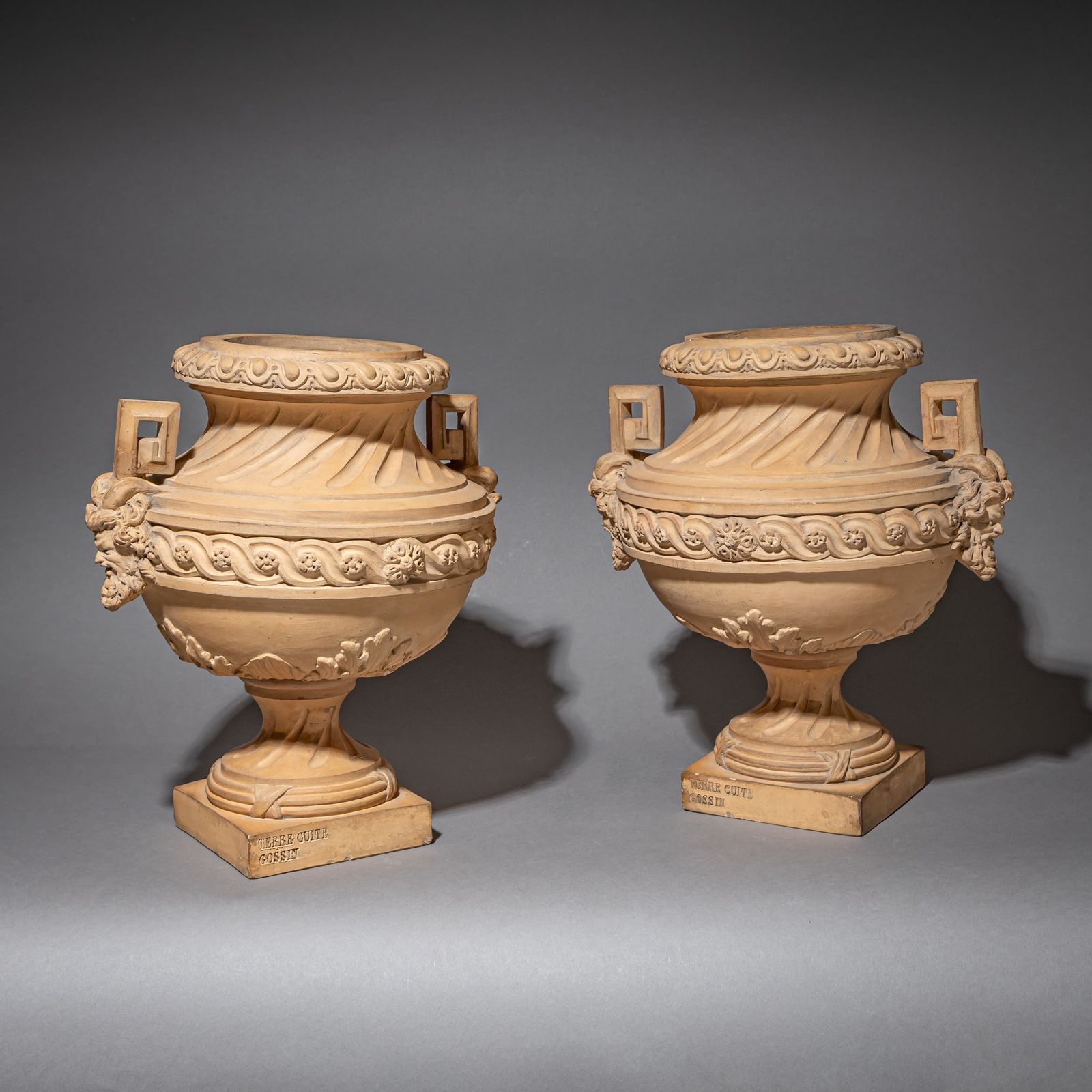 photo furniture Pair Of Terracotta Amphorae By Gossin, France, 19th Century