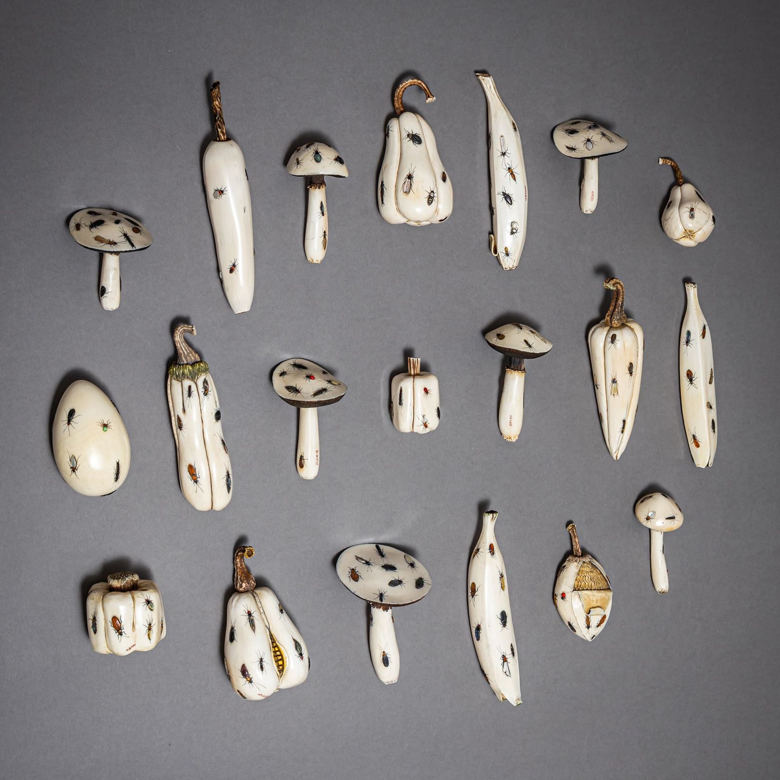 Collection Of 23 Shibayama Objects, Japan, Meiji Period, Late 19th Century photo 83000.0