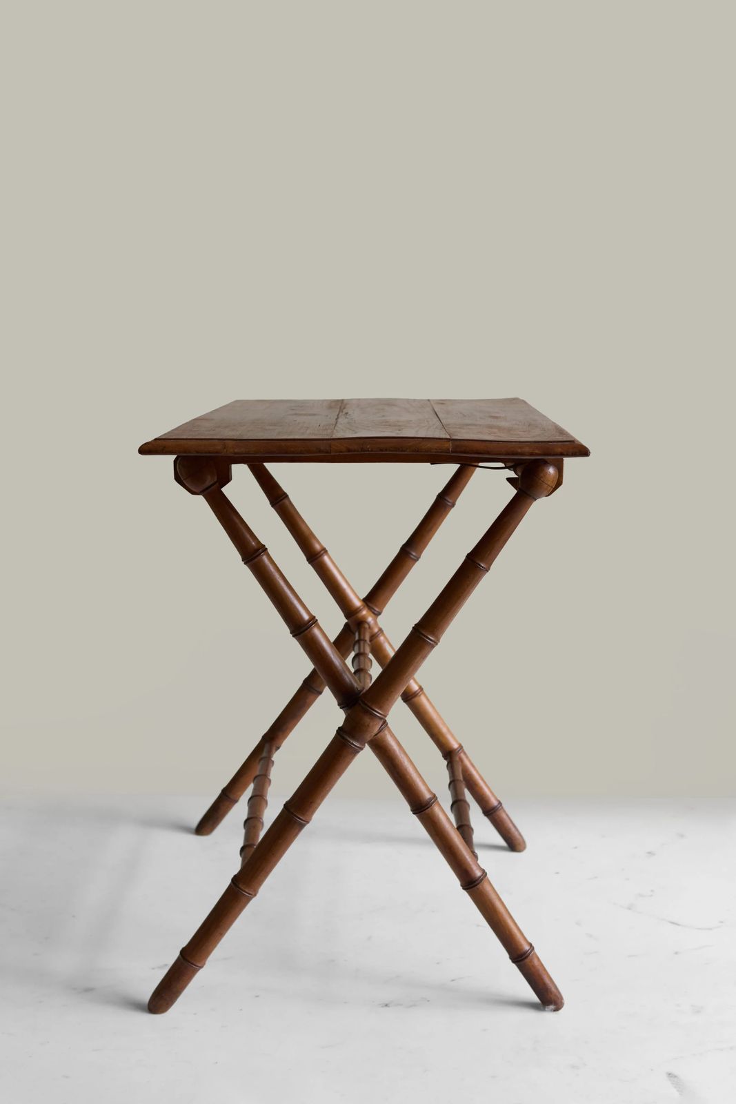 Antique French Faux Bamboo Folding Table, C1890 photo 360.0