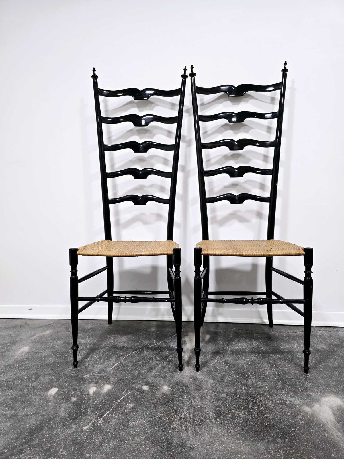 photo vintage Paolo Buffa Ladder Chairs For Chiavari, Italy 1950s