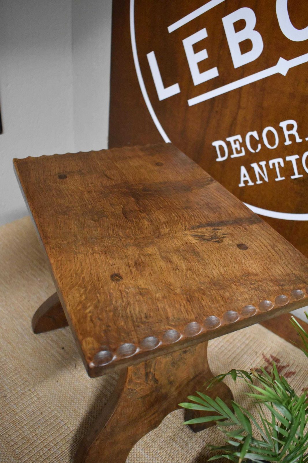 Vintage Arts & Crafts Elm Stool   Side Table By Jack Grimble photo vintage