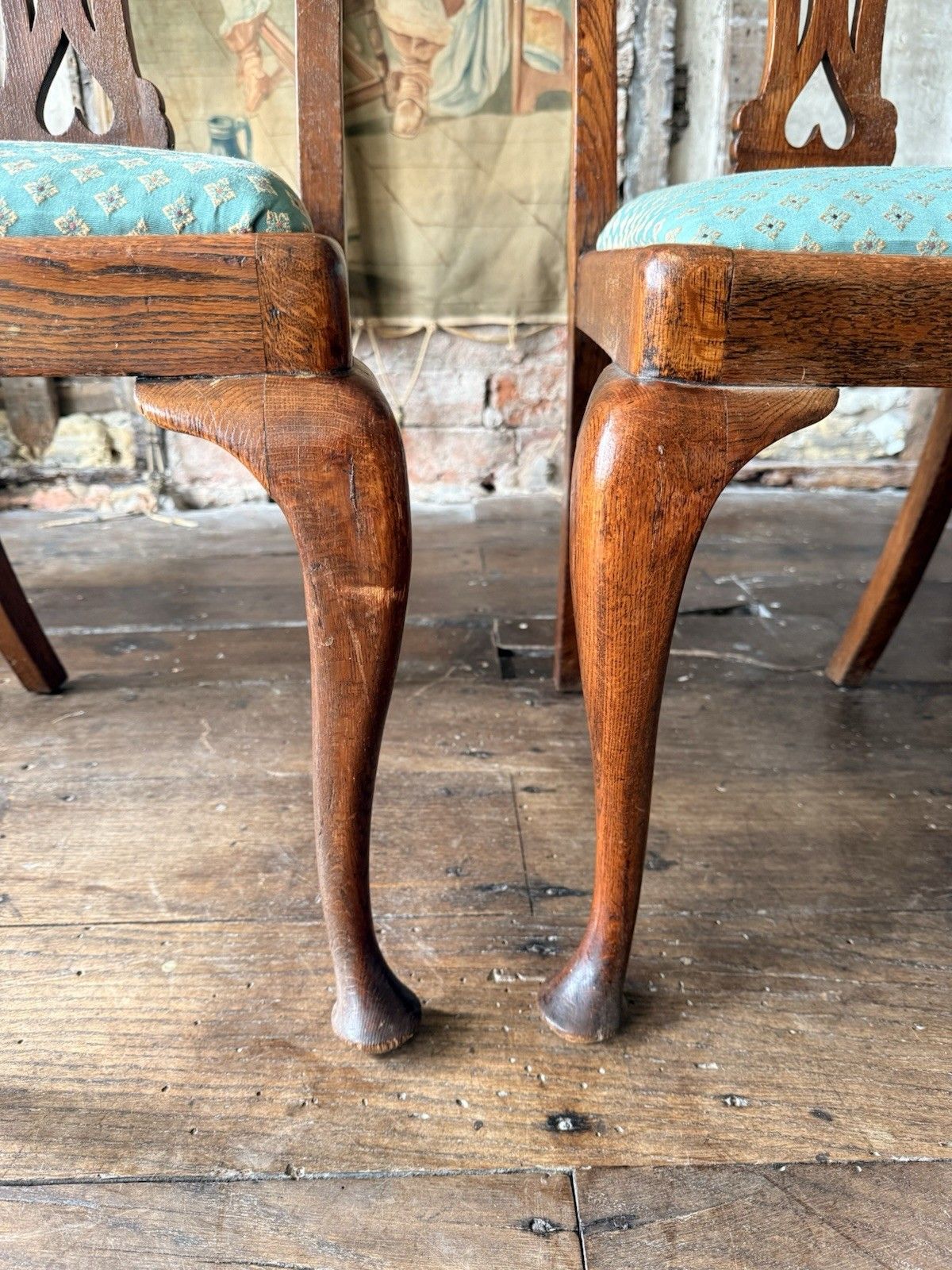 Furniture Set Of 6 Antique Chippendale Style  Drp In Seats Dining Chairs Circa 1800's photo