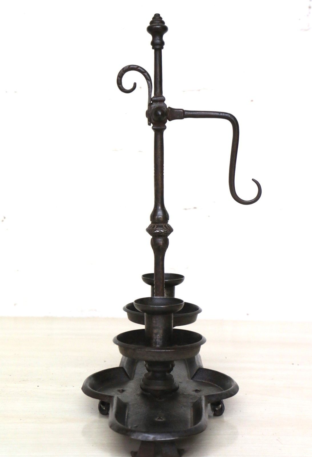 A 19th Century Wrought Iron Double Candle Holder Candlestick English Early 19th photo Home Decor