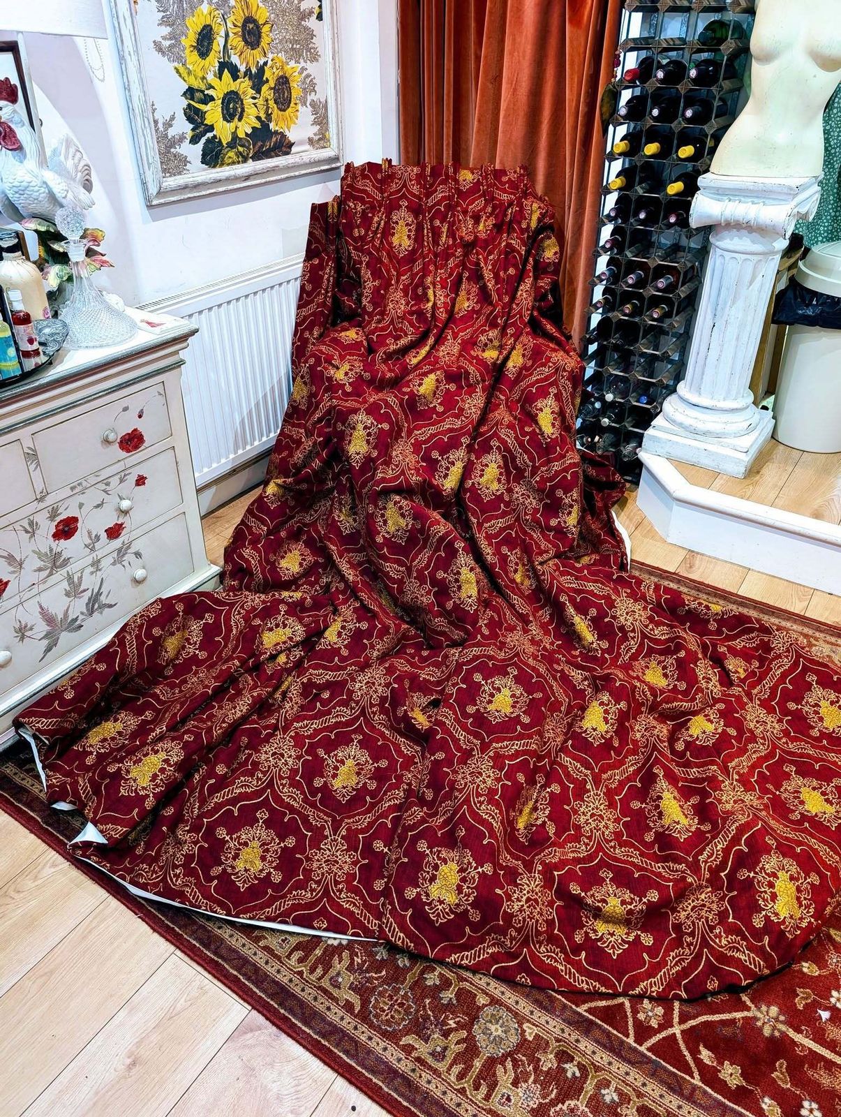 Stunning Zoffany Venezia Chenille Pinch Pleat Second Hand Curtains W426 D284