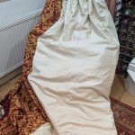 Gold And Terracotta Damask Tape Top Second Hand Curtains With Fringing W447 D236 photo buy