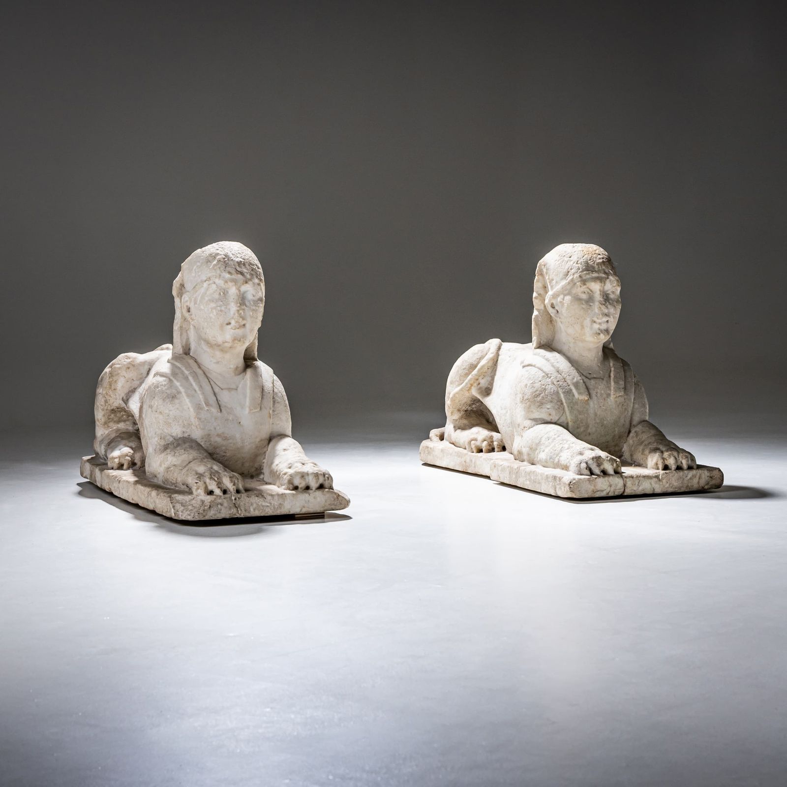 photo for sale Pair Of Marble Sphinxes, Italy, 17th Century