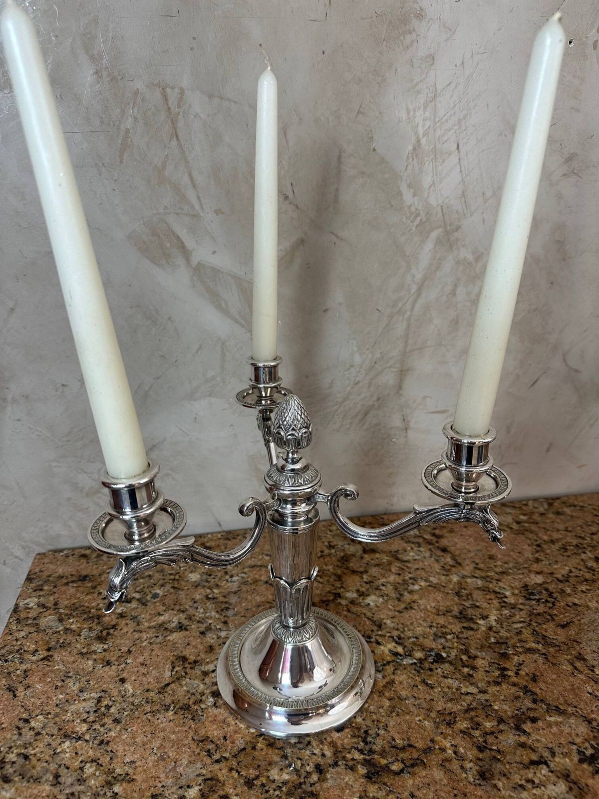 Pair Of Silver Plated Candlesticks photo Home Decor