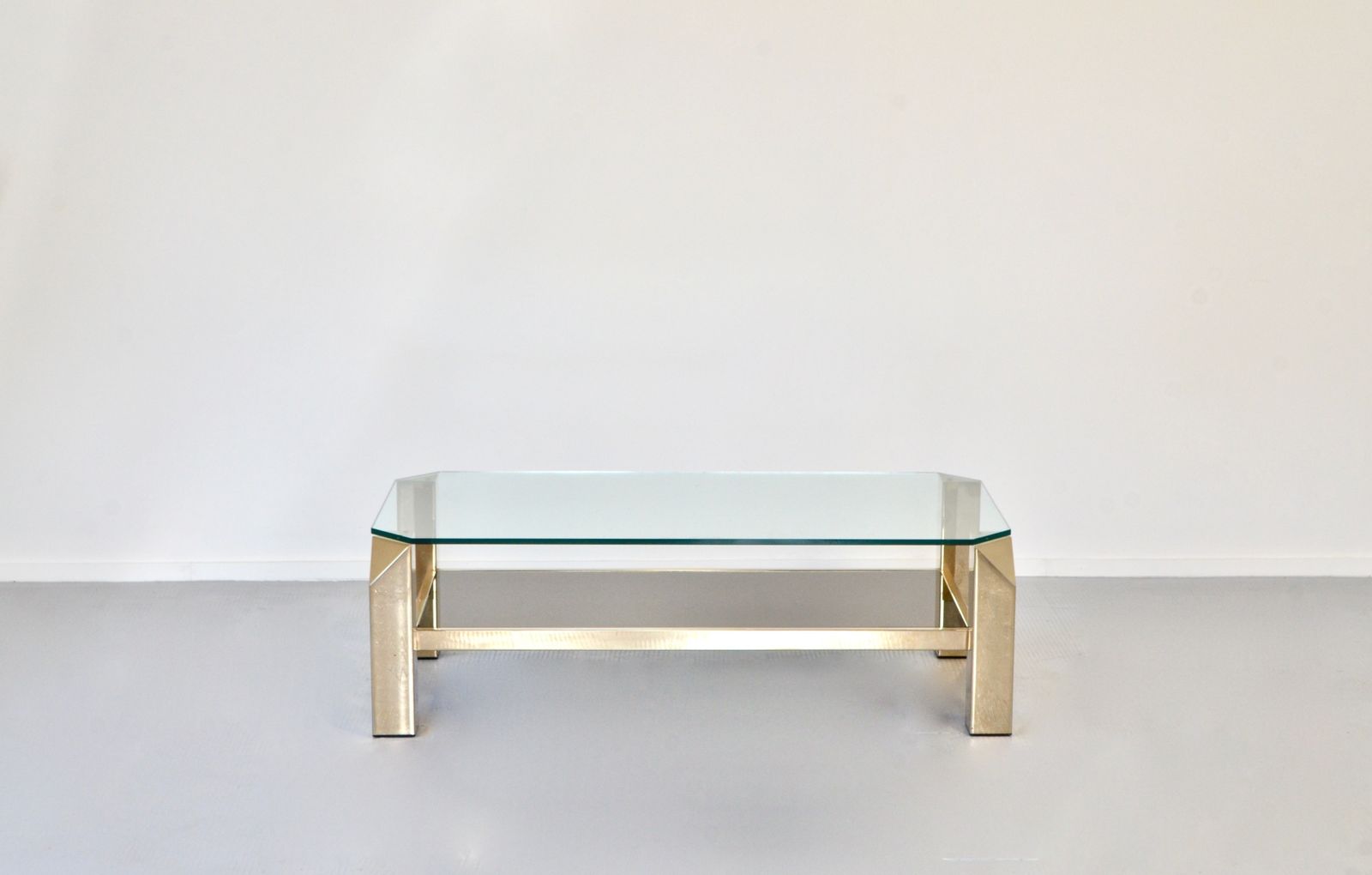 23kt Gold Plated Midcentury Coffee Table By Belgo Chrome. Vintage / Modern / Retro photo for sale