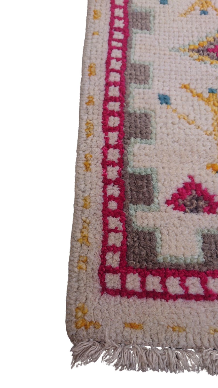 8 Ft Ivory Turkish Hand Knotted Hallway Runner Rug photo vinterior