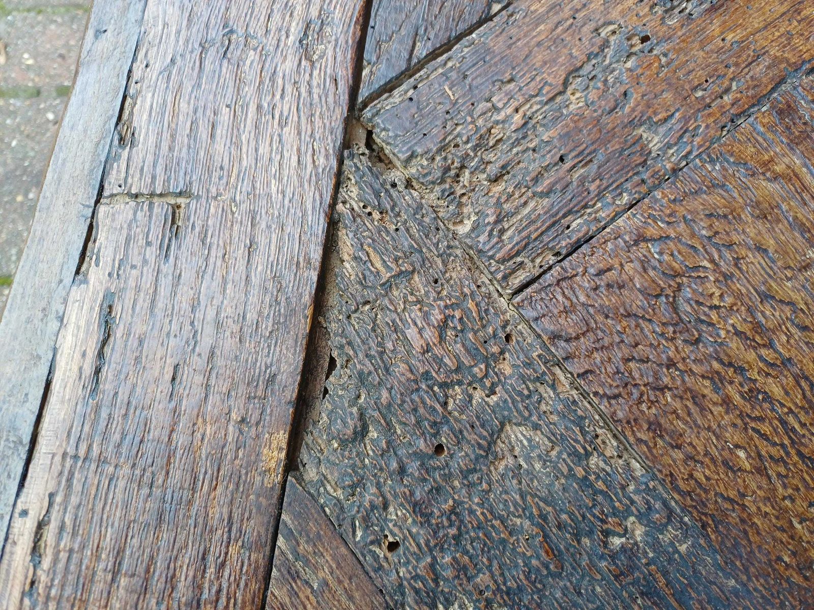 Rustic Reclaimed Oak And Pine Coffee Table With Parquet Top Vintage Country Farmhouse Table Aged Patina Handmade Design photo 395.0