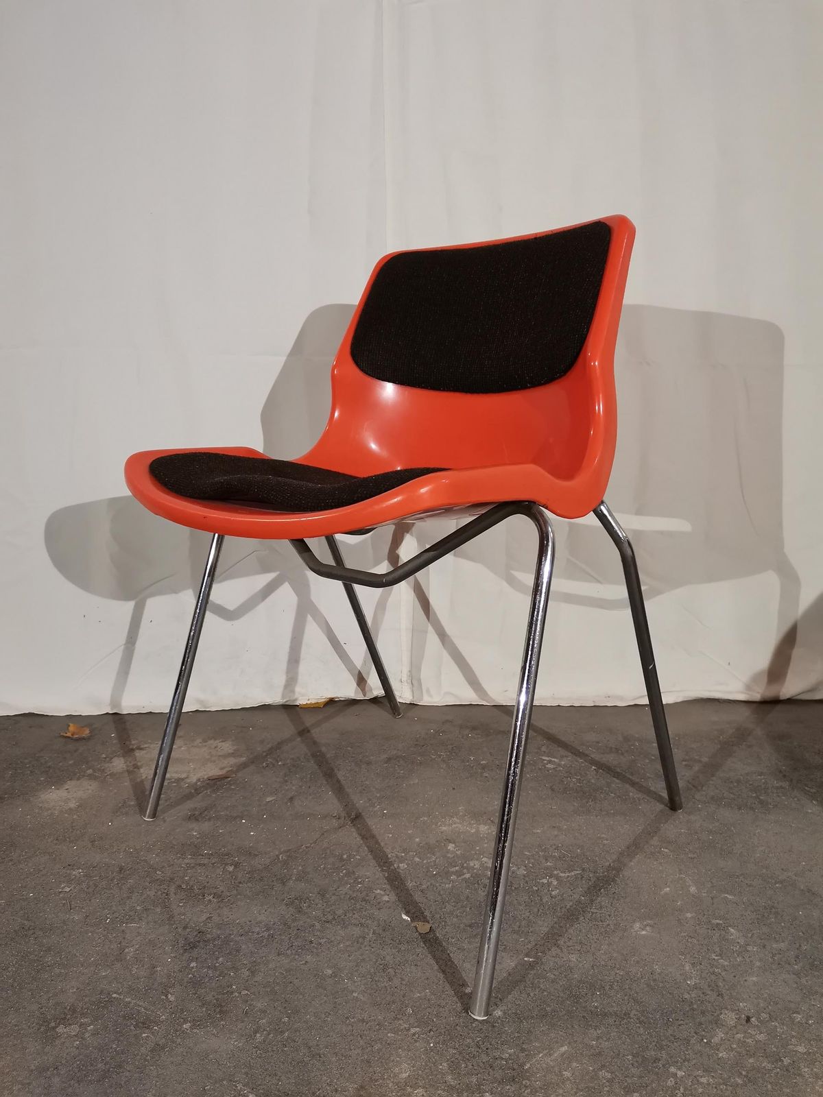 Stuckable Orange Vintage Chairs, Meblo, 1970s, Price For Piece photo for sale
