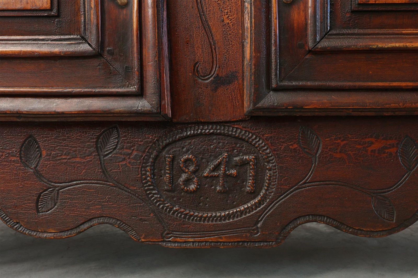 photo for sale French Provincial Carved Cabinet With Great Patina, 1841