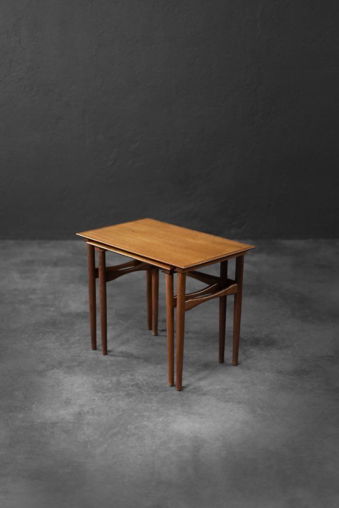 Mid Century Danish Modern Teak Nesting Tables, 1960s, Set Of 2 photo Furniture