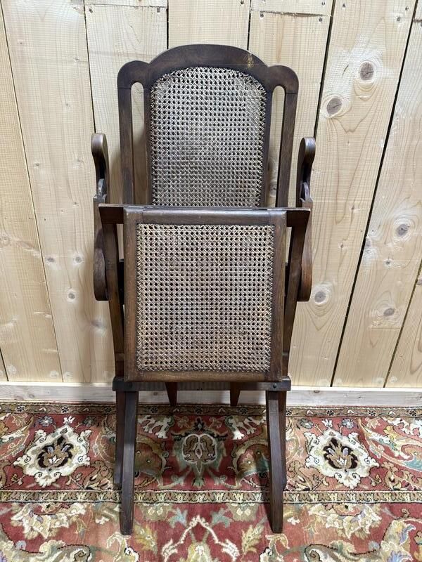 Chaise Longue De Bateau Pliable En Cannage photo vinterior
